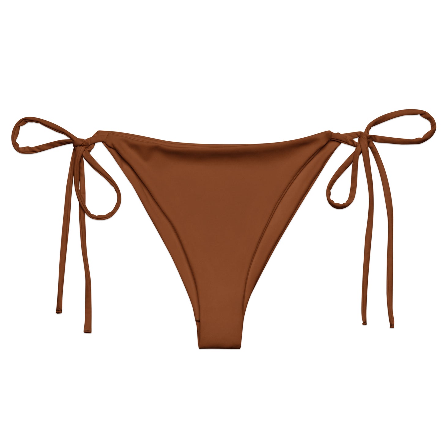 Brown recycled string bikini bottom