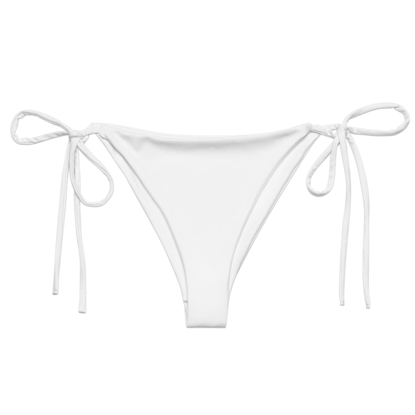 White recycled string bikini bottom