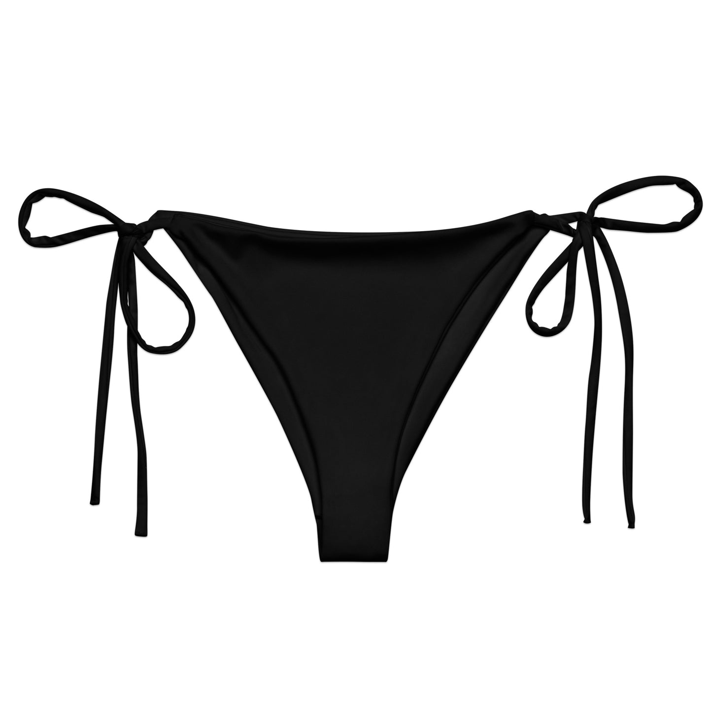 Black recycled string bikini bottom