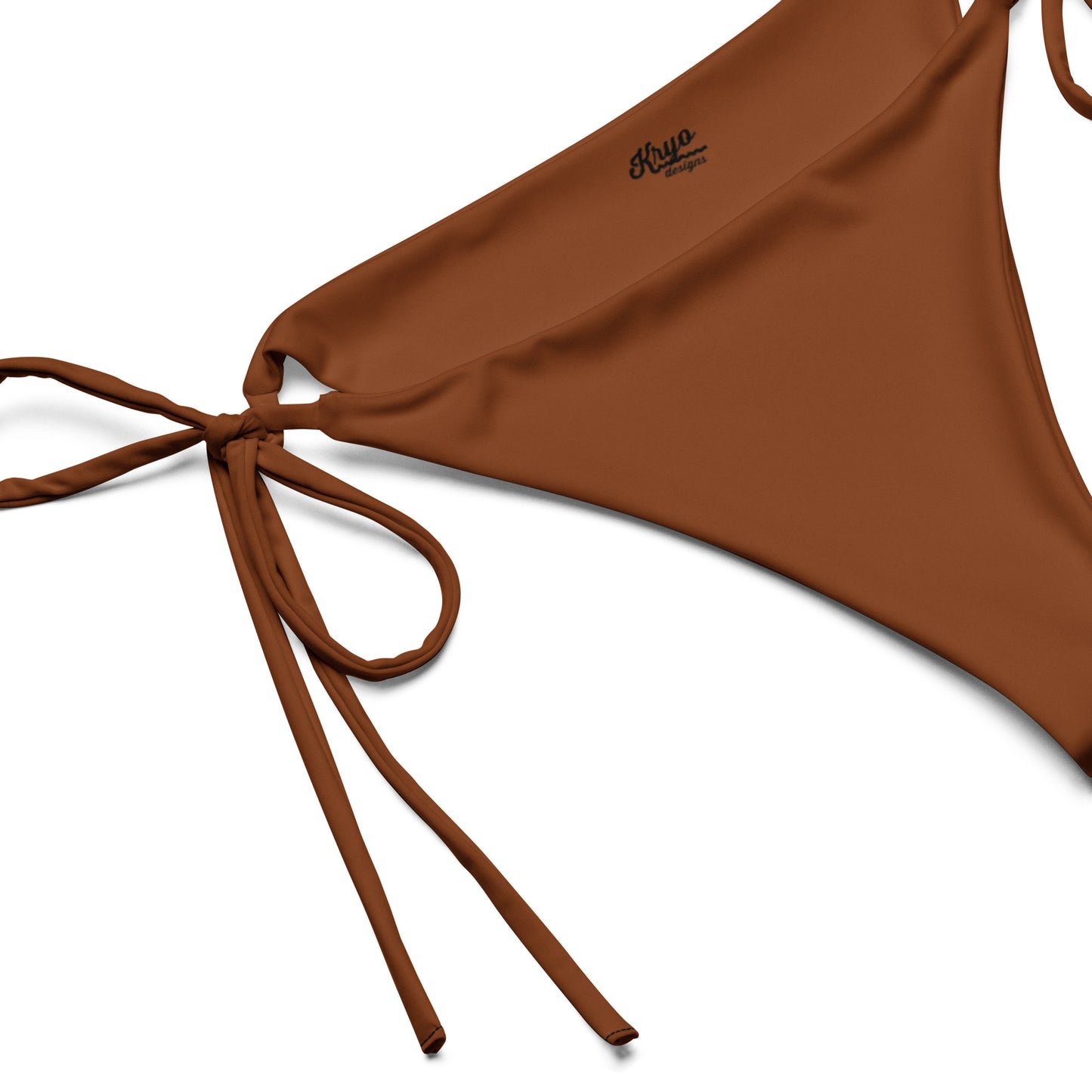 Brown recycled string bikini bottom