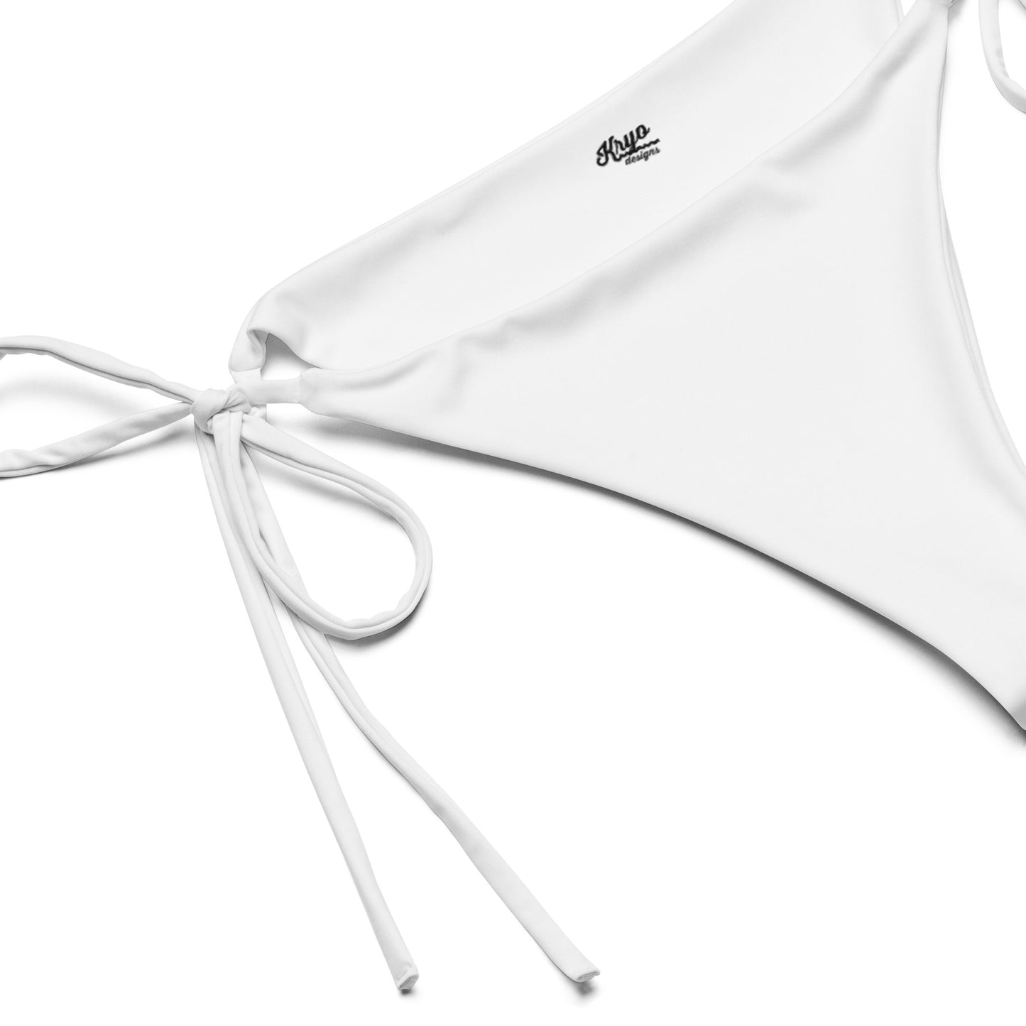 White recycled string bikini bottom