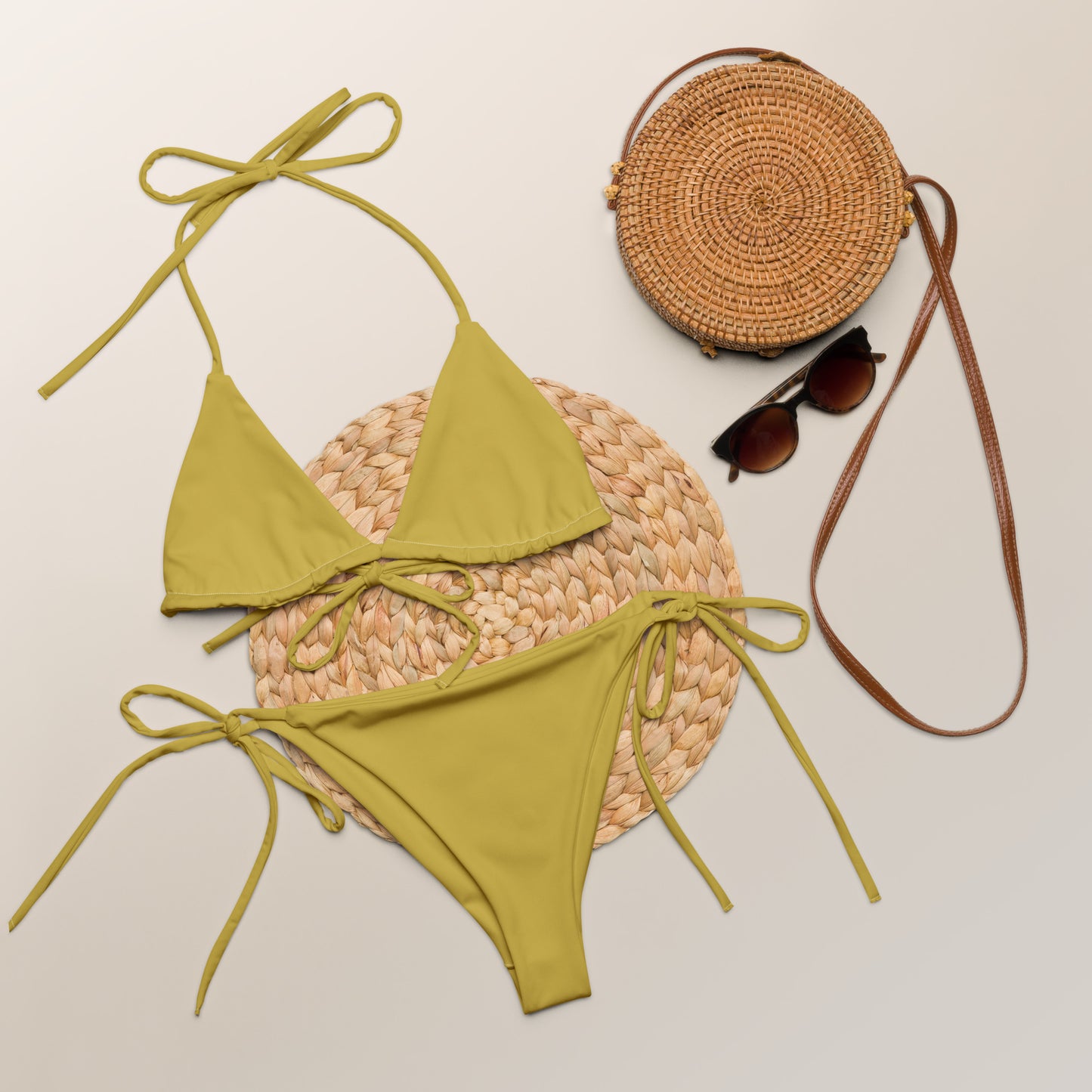 Gold recycled string bikini