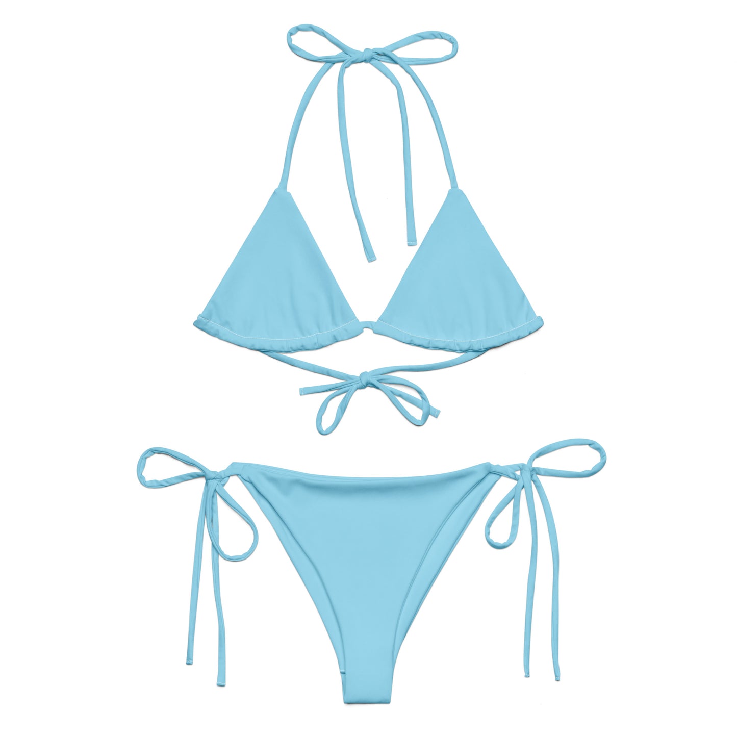 Blue recycled string bikini