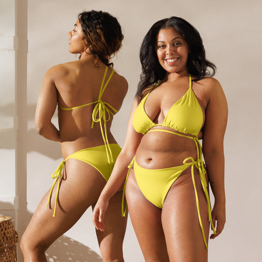 Yellow recycled string bikini