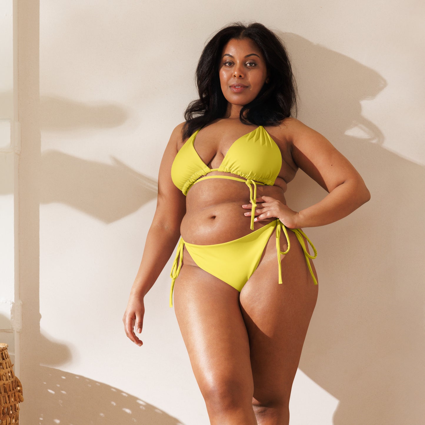 Yellow recycled string bikini