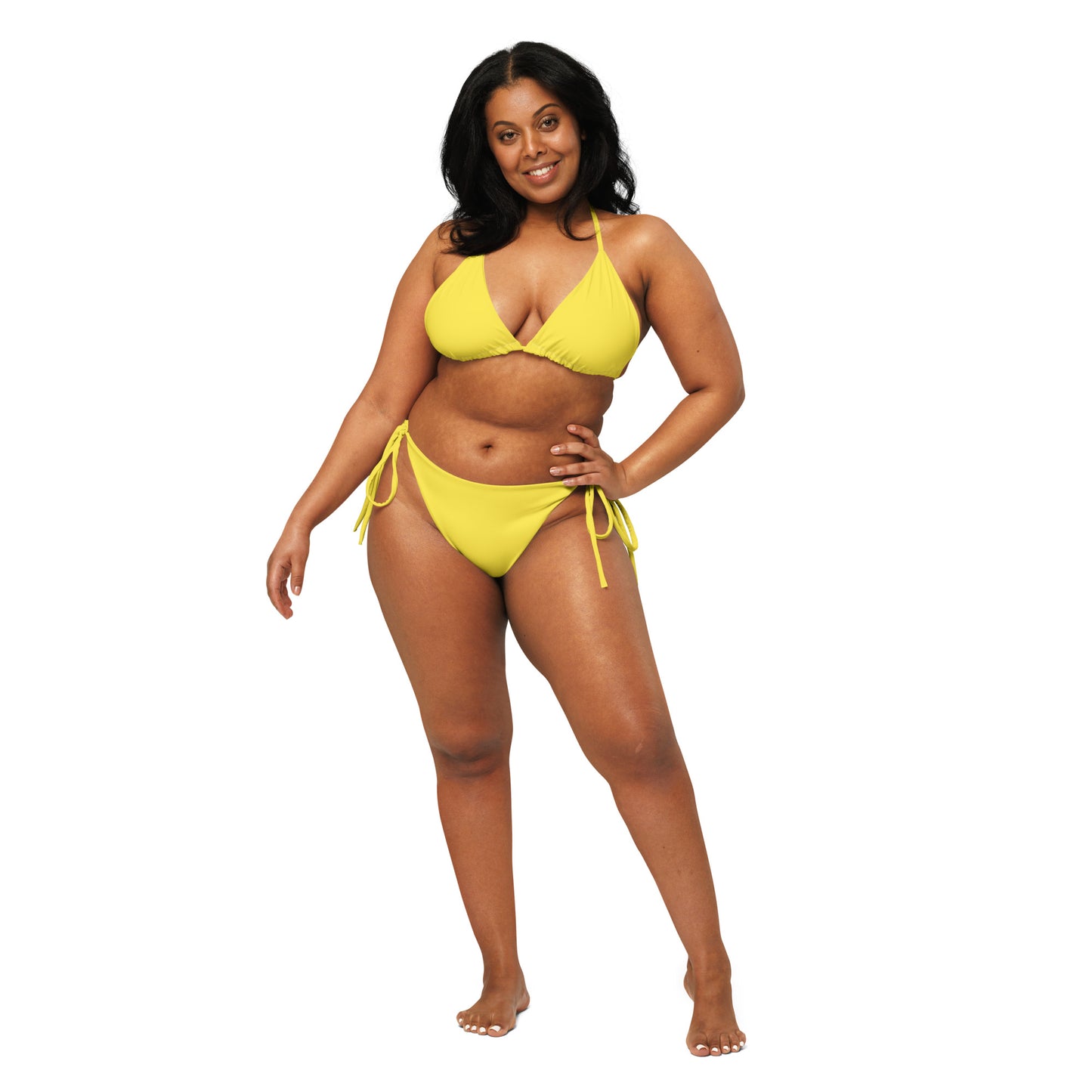 Yellow recycled string bikini