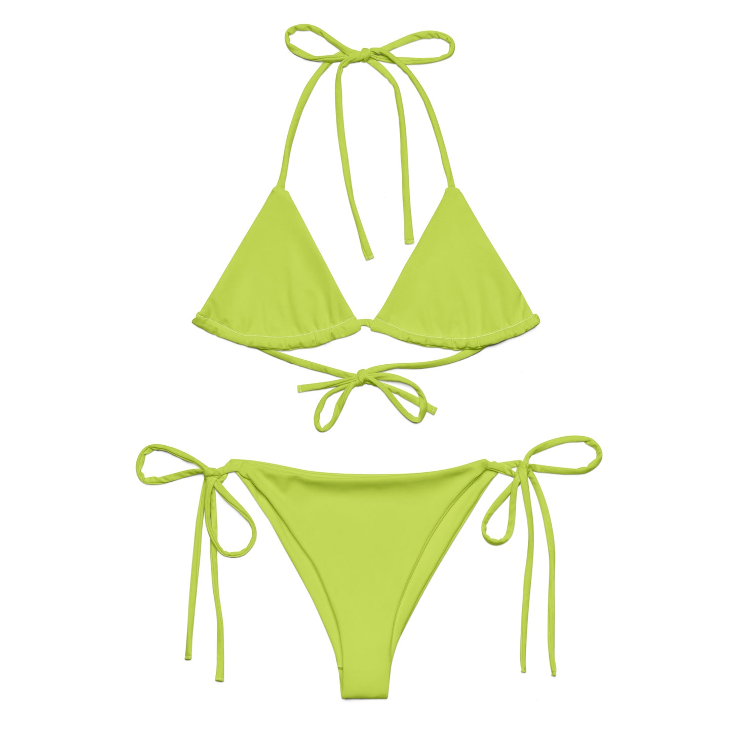 Lime recycled string bikini