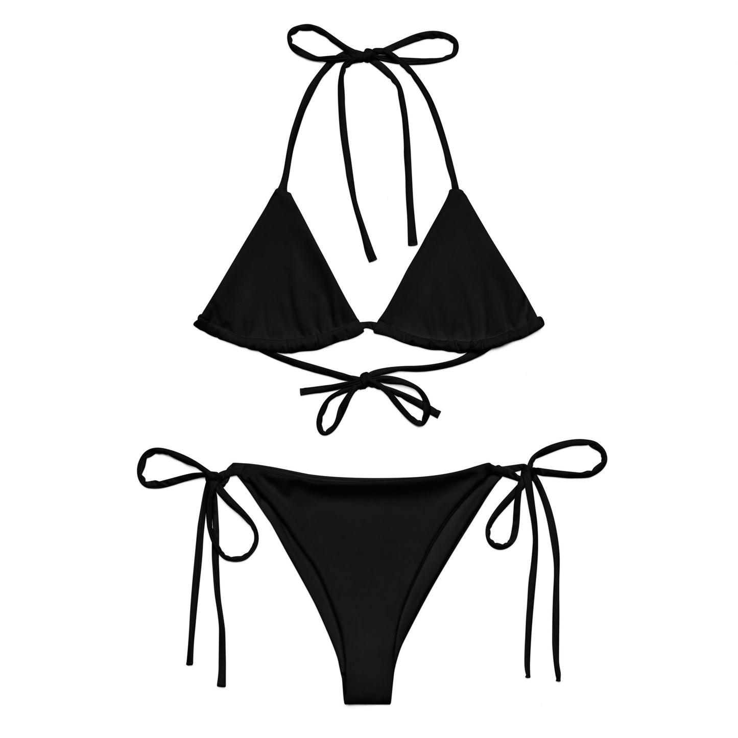 Black recycled string bikini