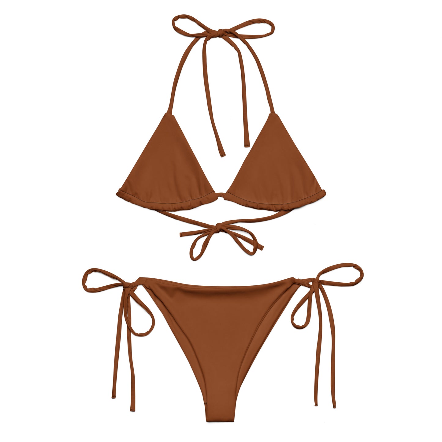 Brown recycled string bikini