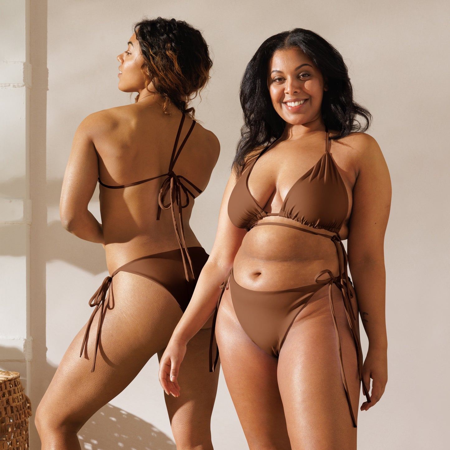 Brown recycled string bikini