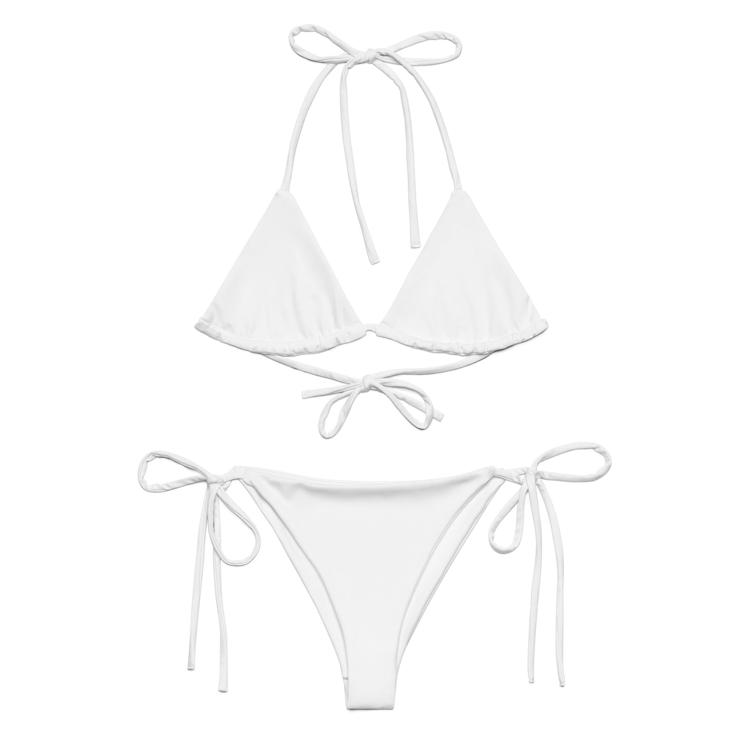 White recycled string bikini