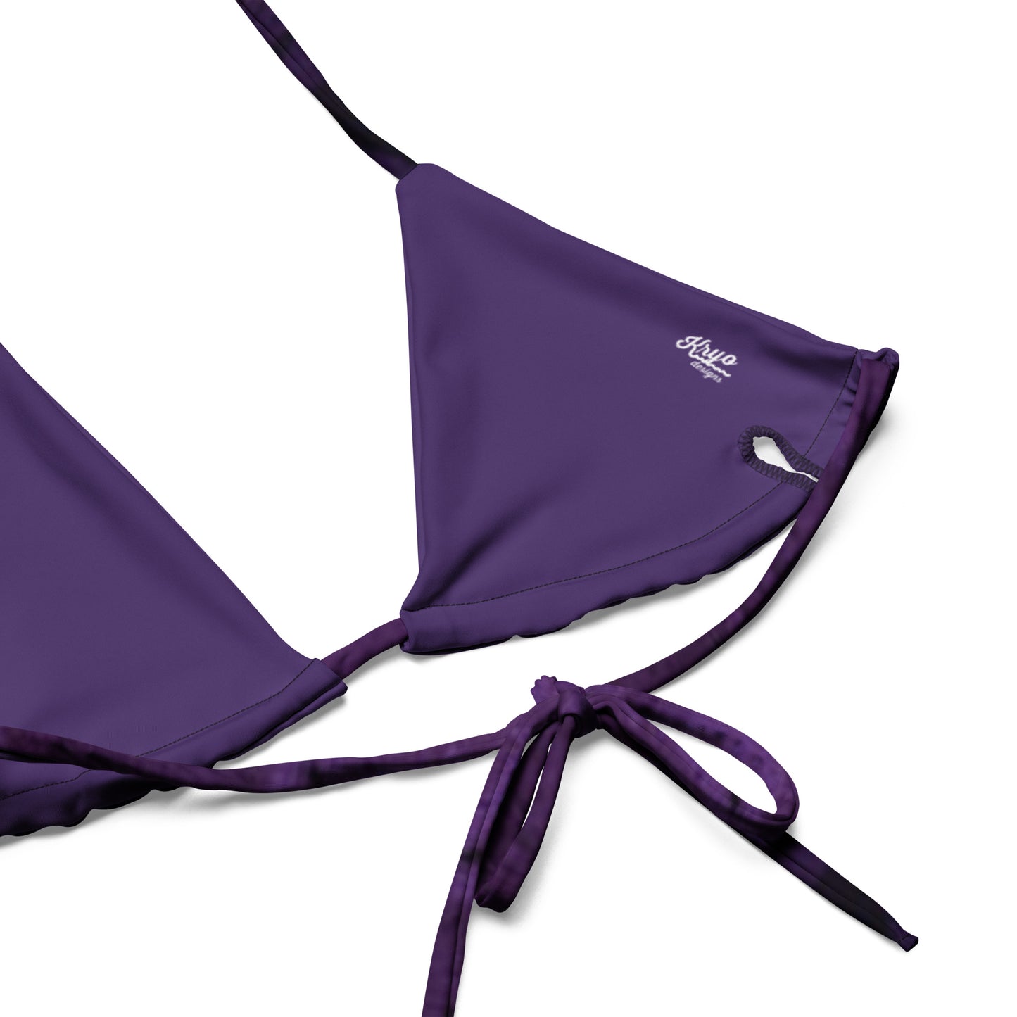 Purple print recycled string bikini