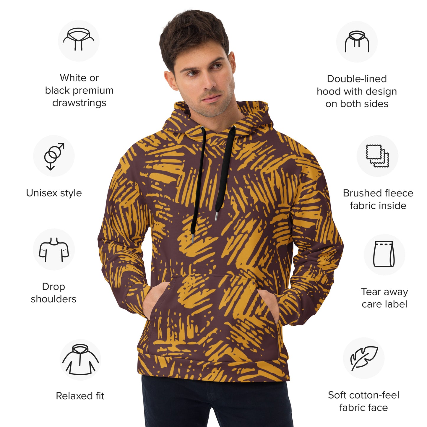 All-Over Abstract Print Hoodie