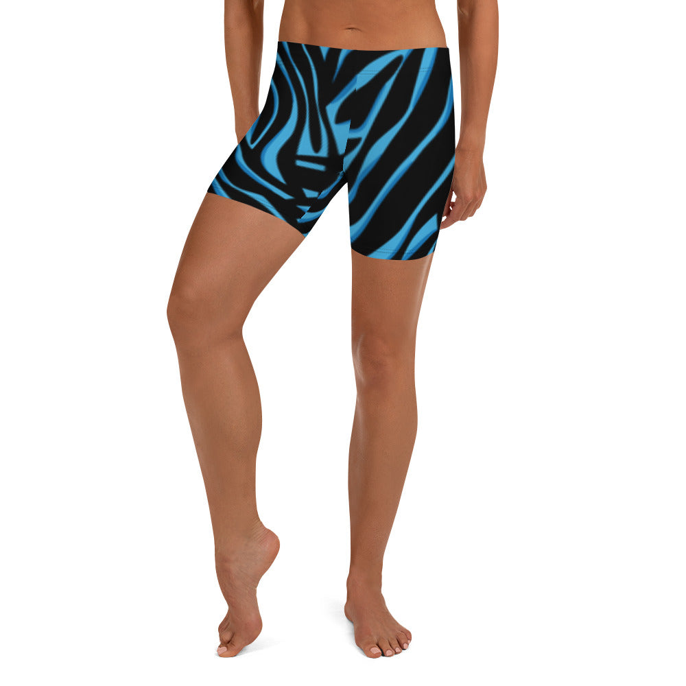 Zebra Print Shorts (Blue &Black)