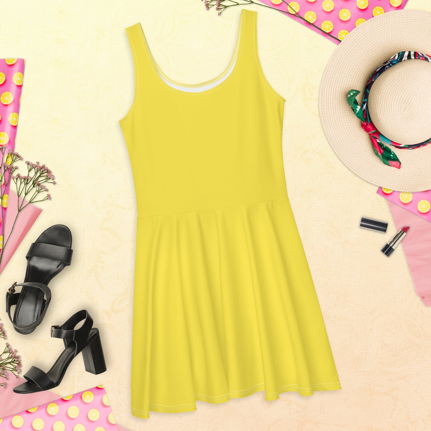 Yellow Skater Dress