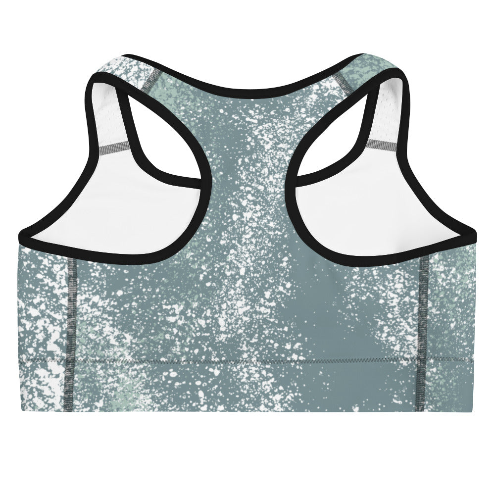 Green Splash Sports bra (white/black lining)