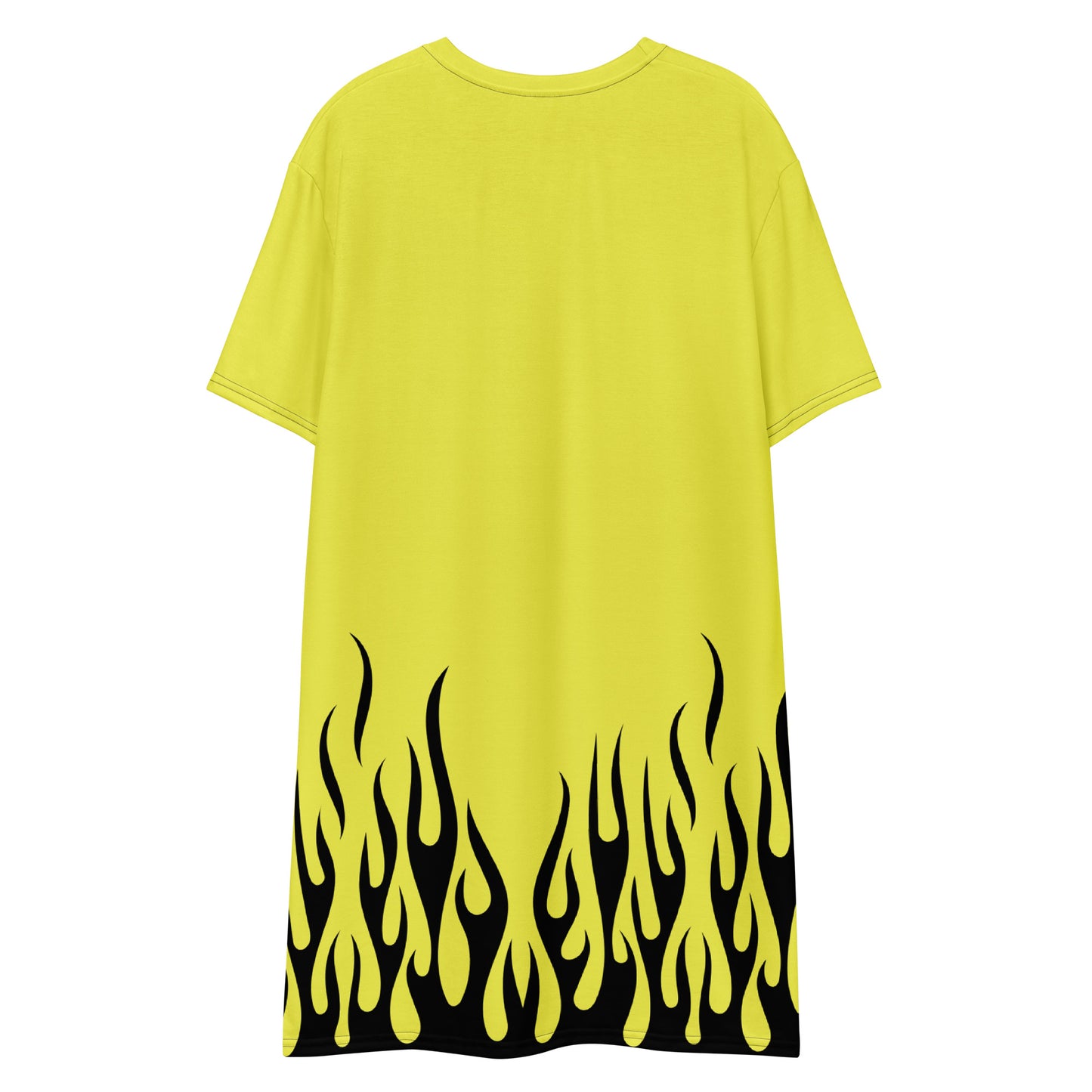 Yellow T-shirt dress with Black Flame