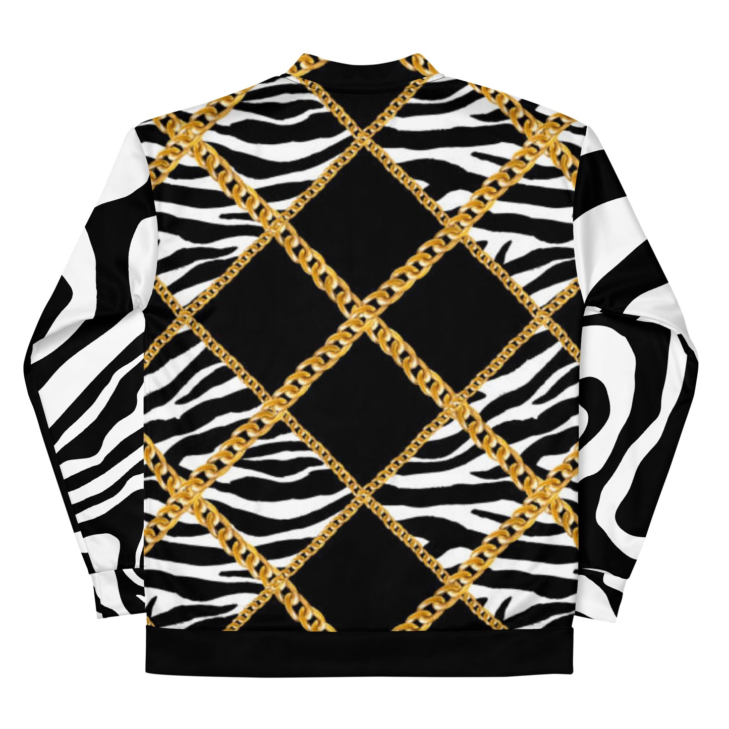 Chain Print Zebra Bomber Jacket