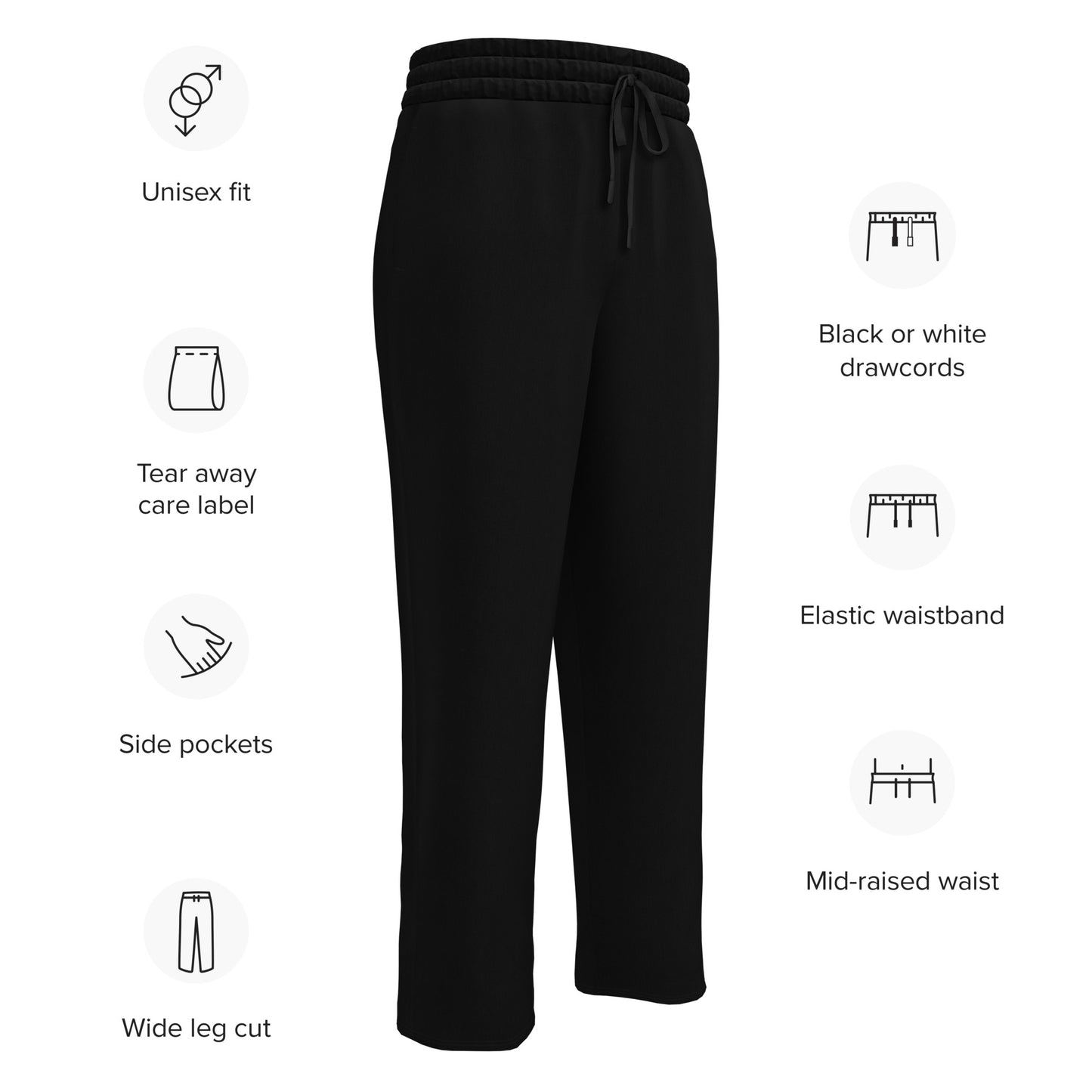 Black Wide-leg joggers