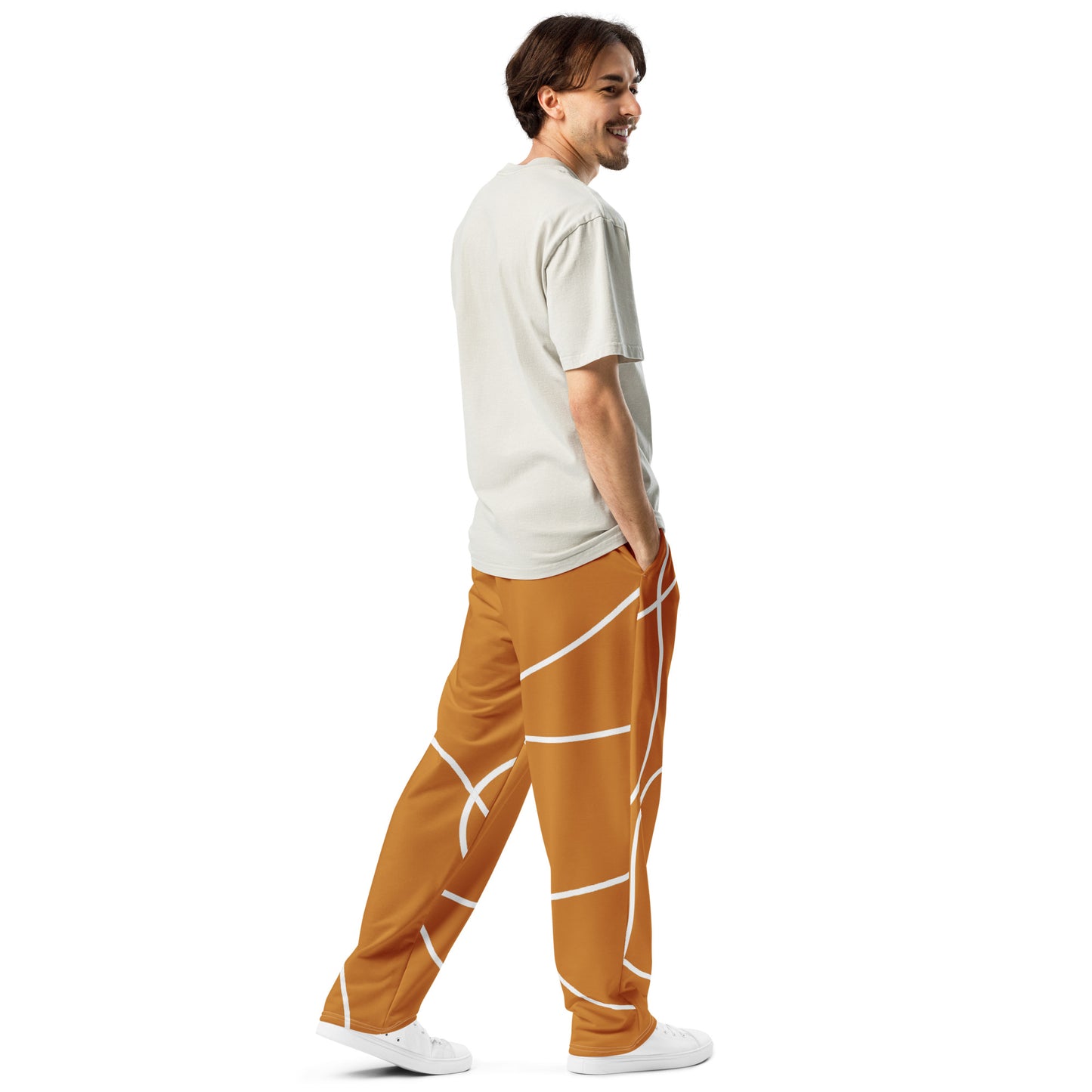 Wide-leg gold joggers