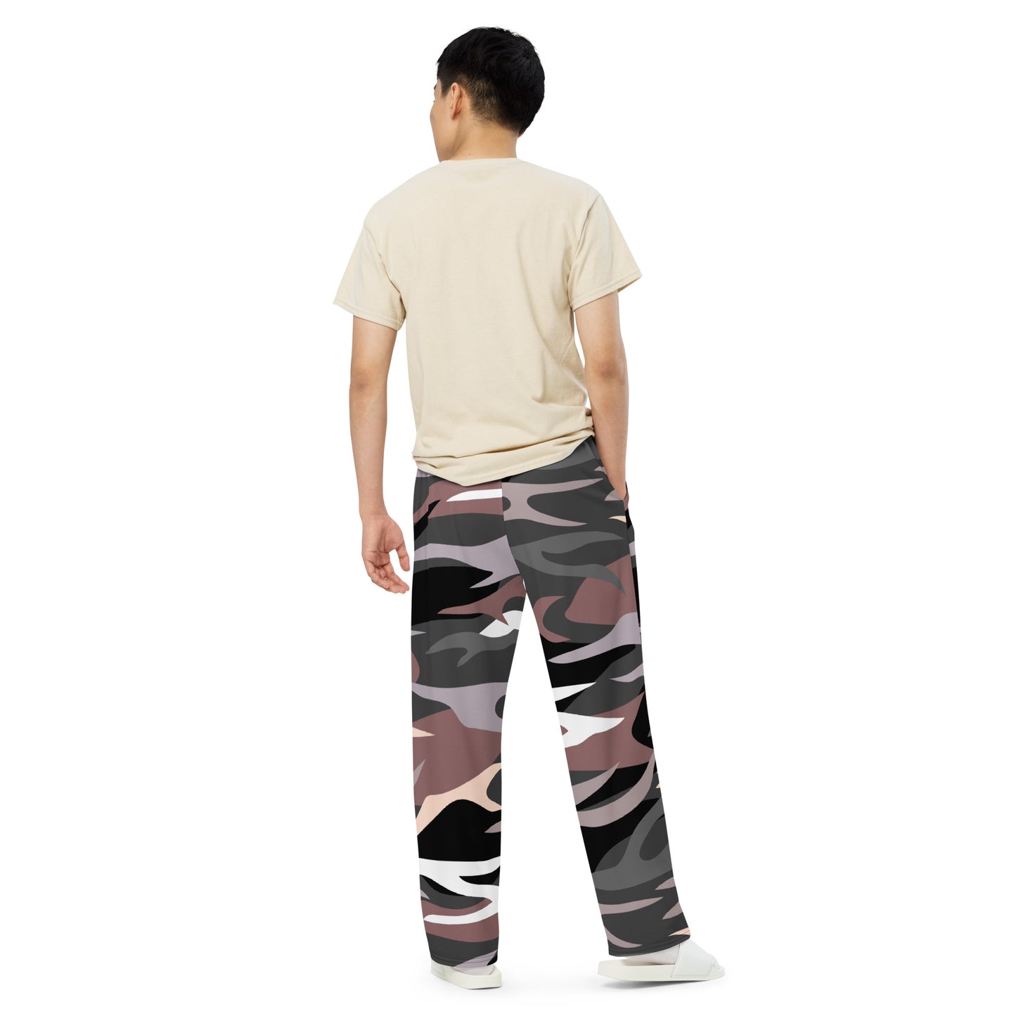 Camouflage wide-leg pants