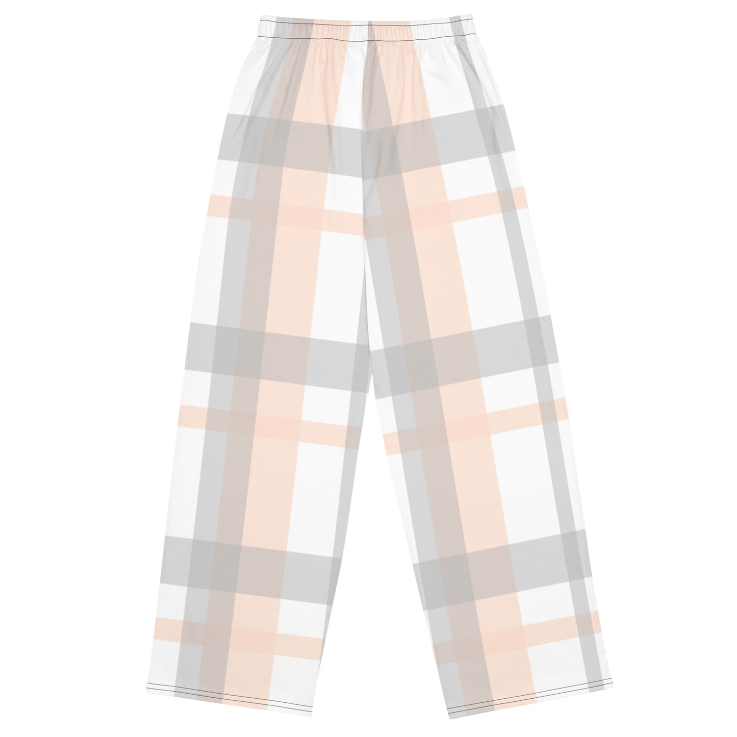 All-over tartan print wide-leg pants