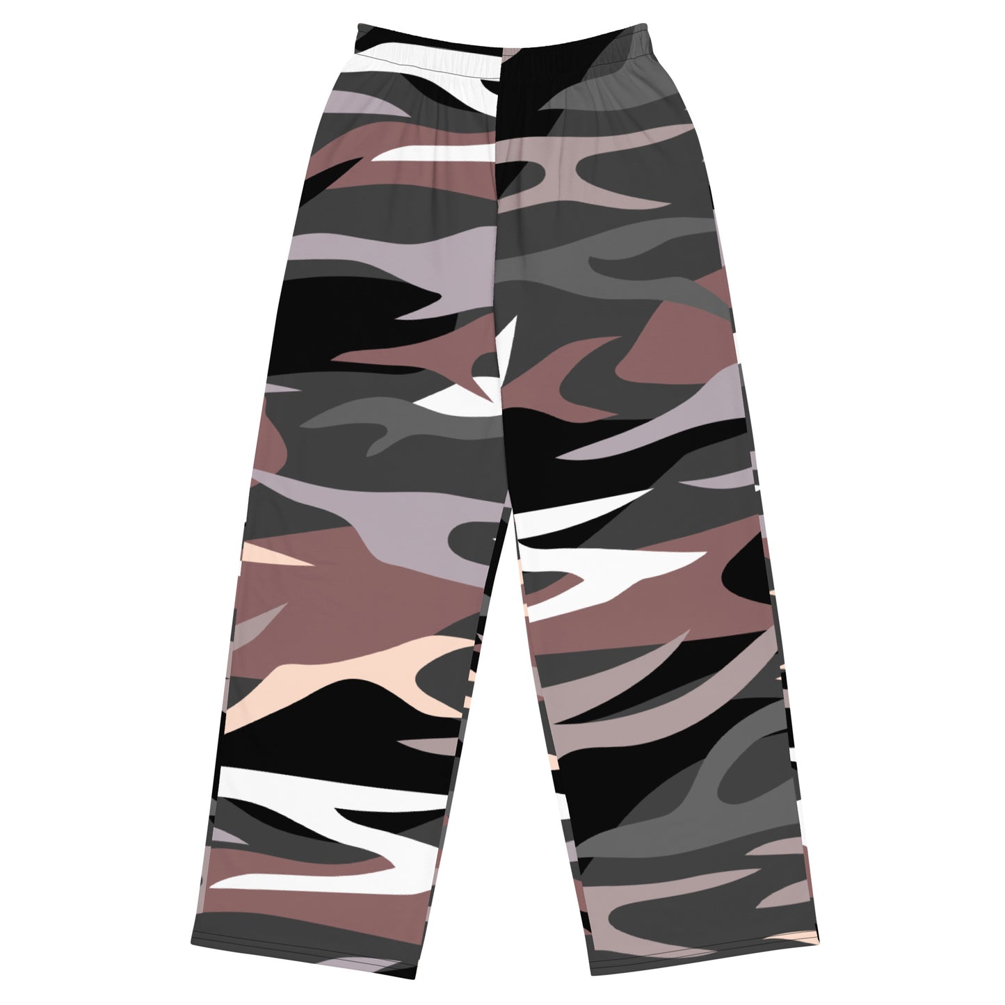 Camouflage print wide-leg pants