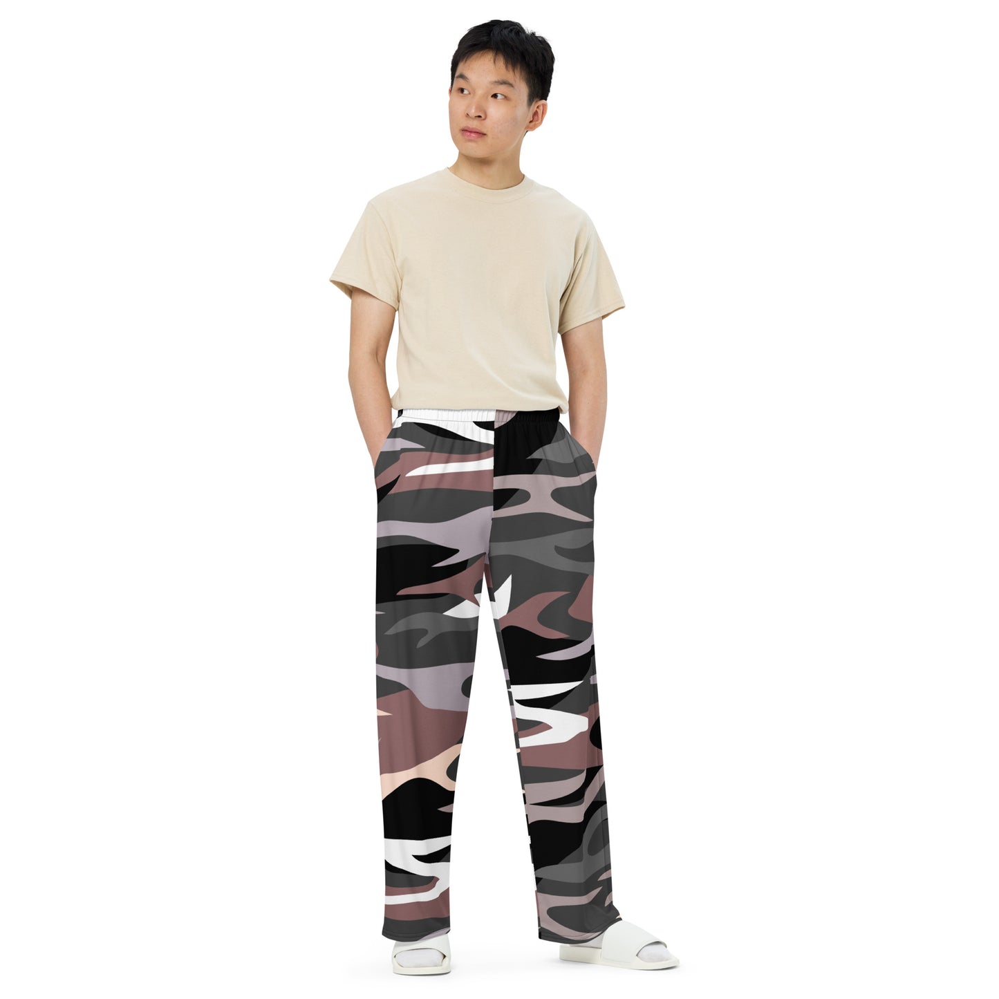 Camouflage wide-leg pants