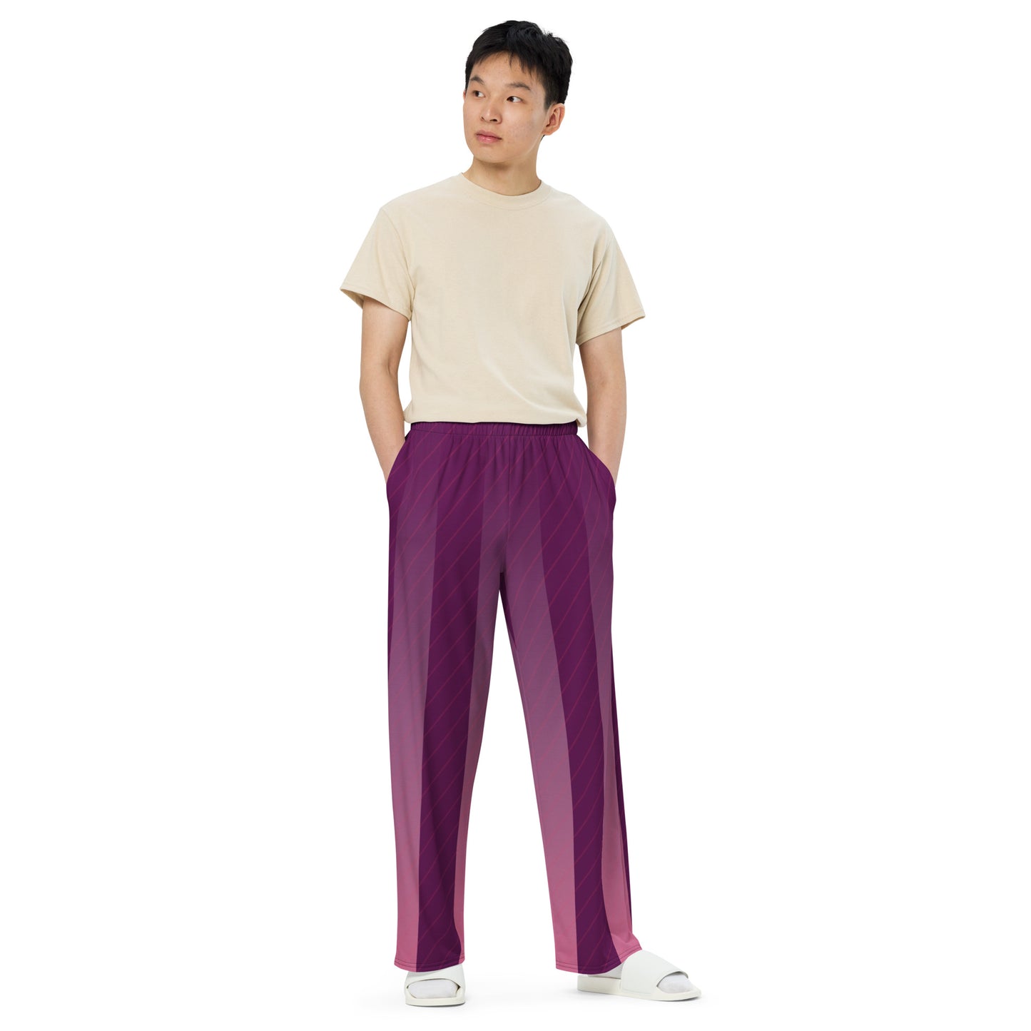 Purple wide-leg pants