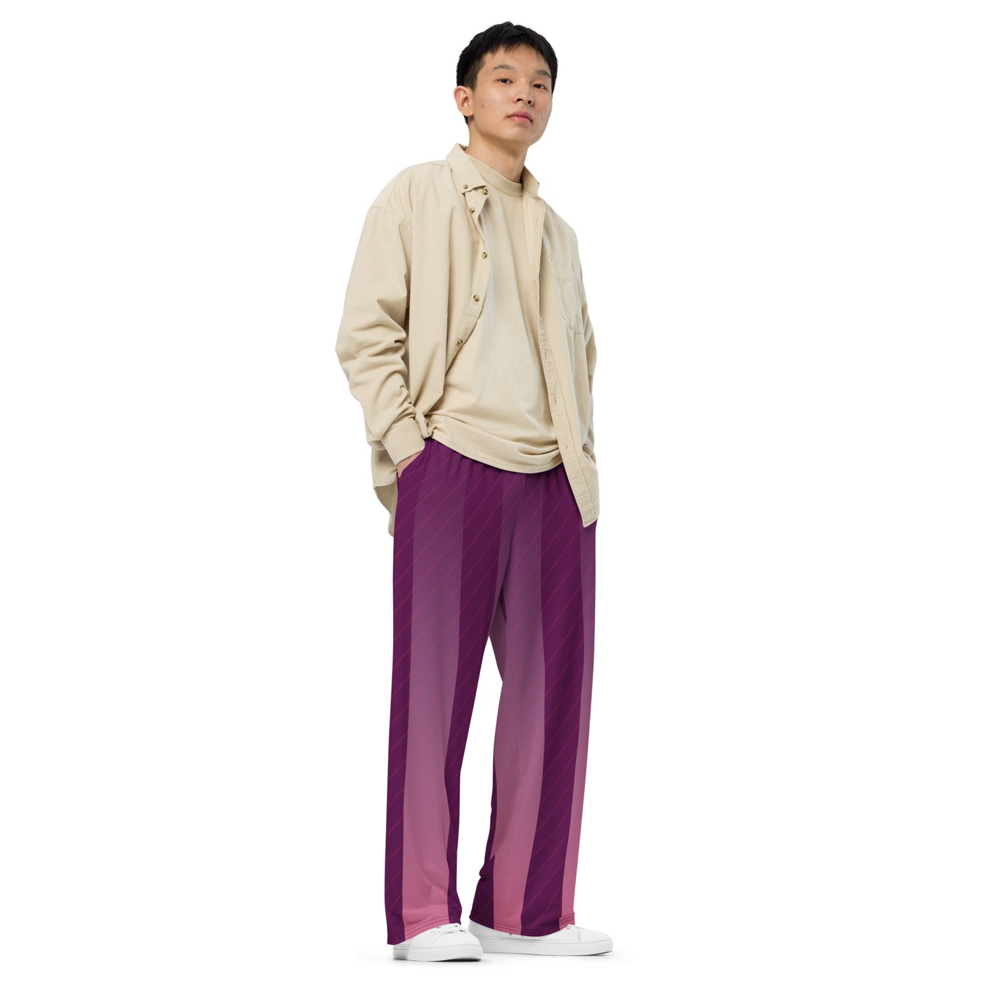 Purple wide-leg pants