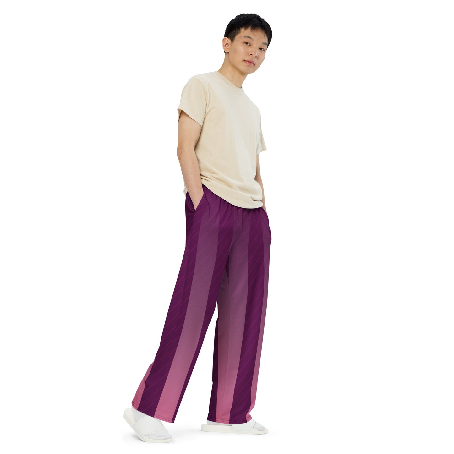 Purple wide-leg pants