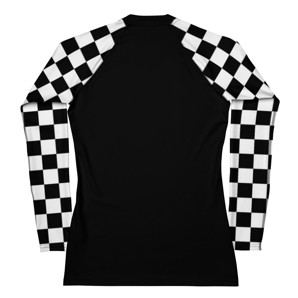 Women's Chequered Sleeve Rash Guard