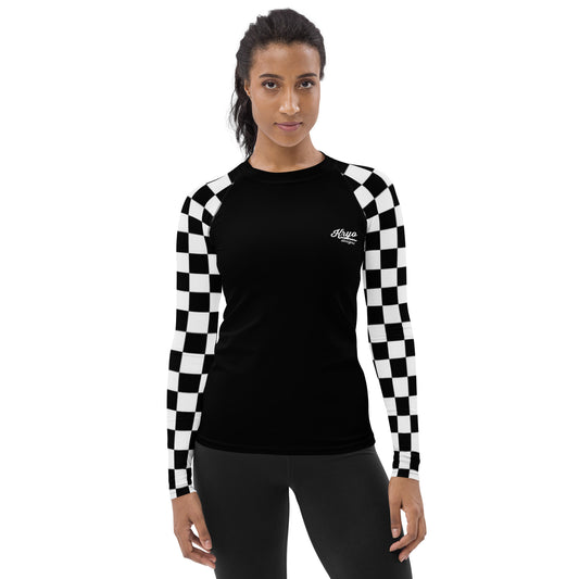 Women's Chequered Sleeve Rash Guard