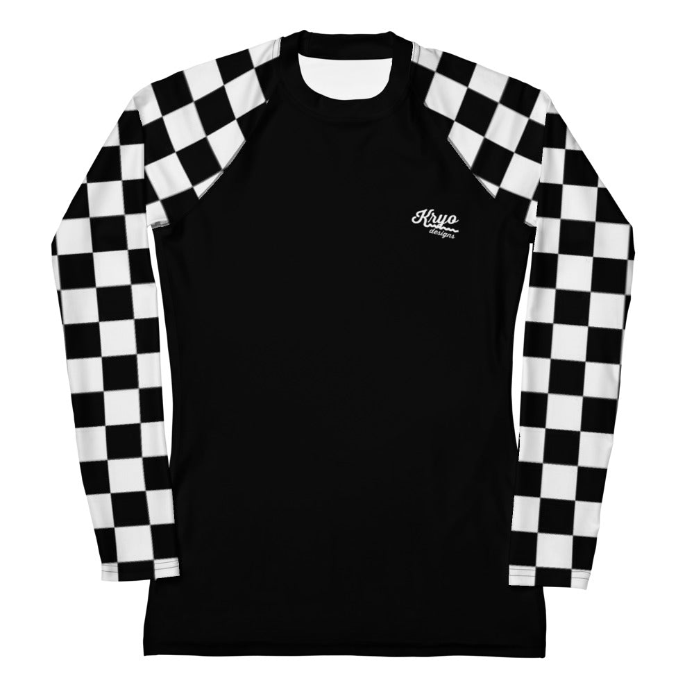 Women's Chequered Sleeve Rash Guard