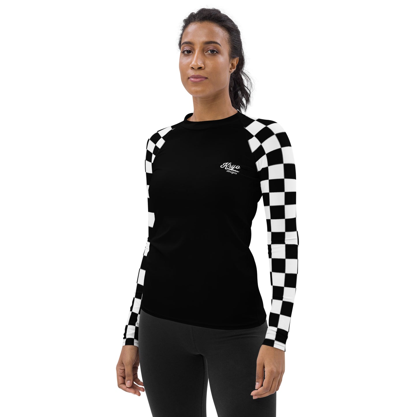 Women's Chequered Sleeve Rash Guard