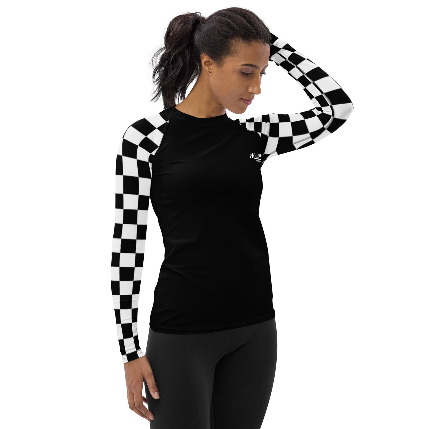 Women's Chequered Sleeve Rash Guard