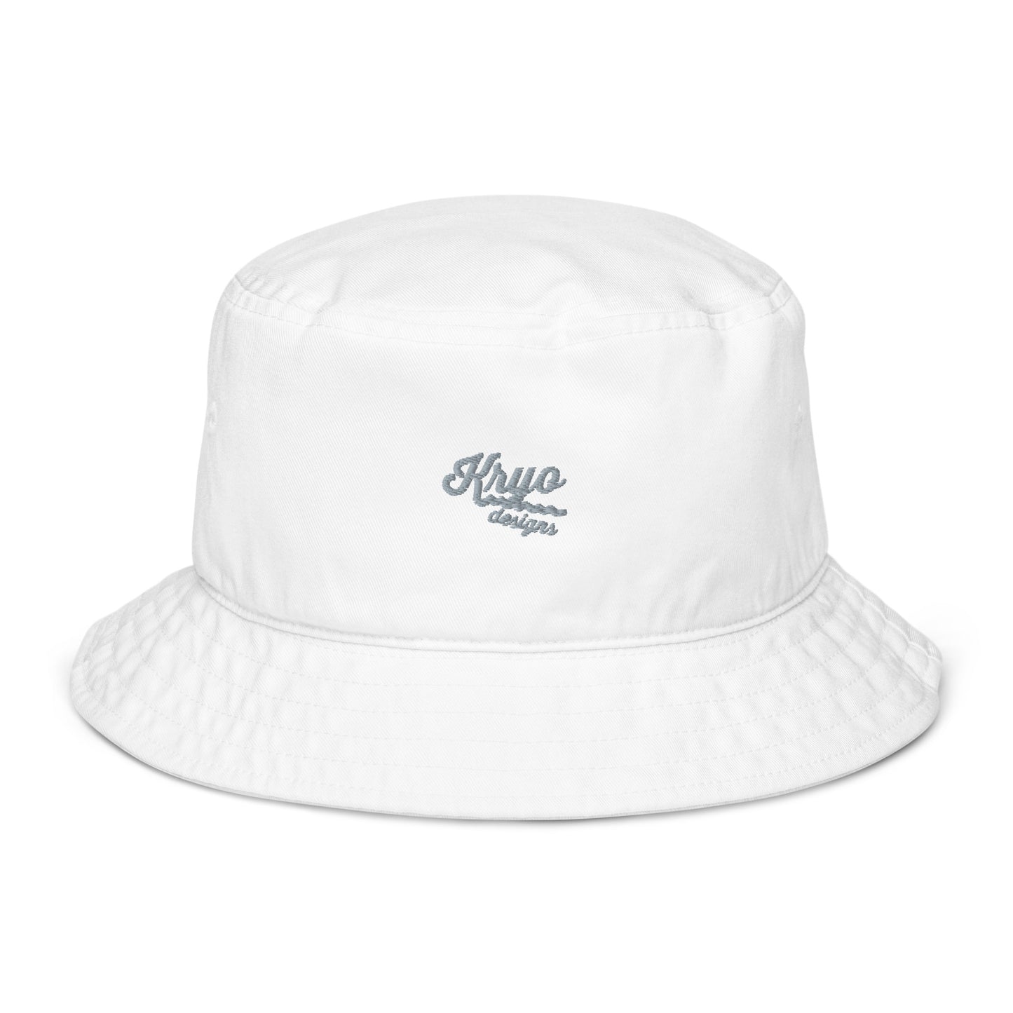 Organic white bucket hat