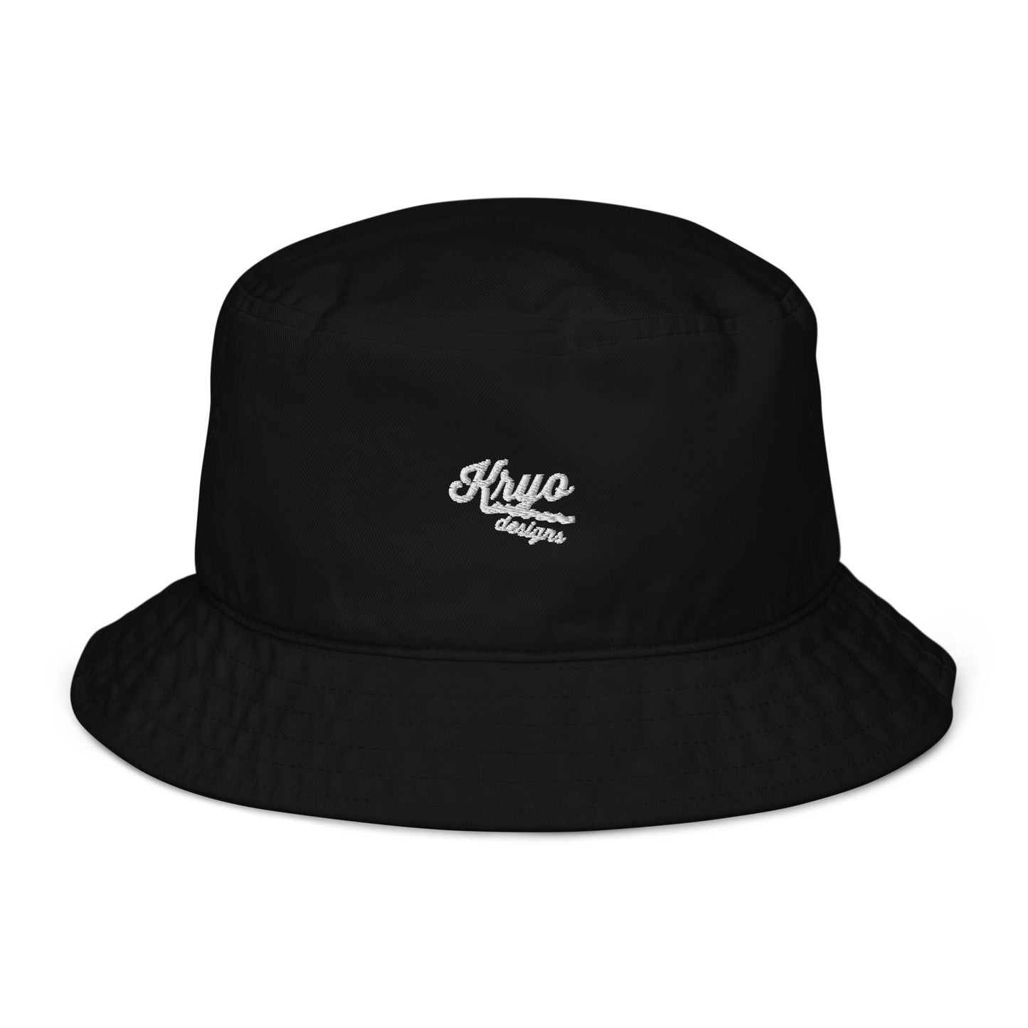 Organic black bucket hat