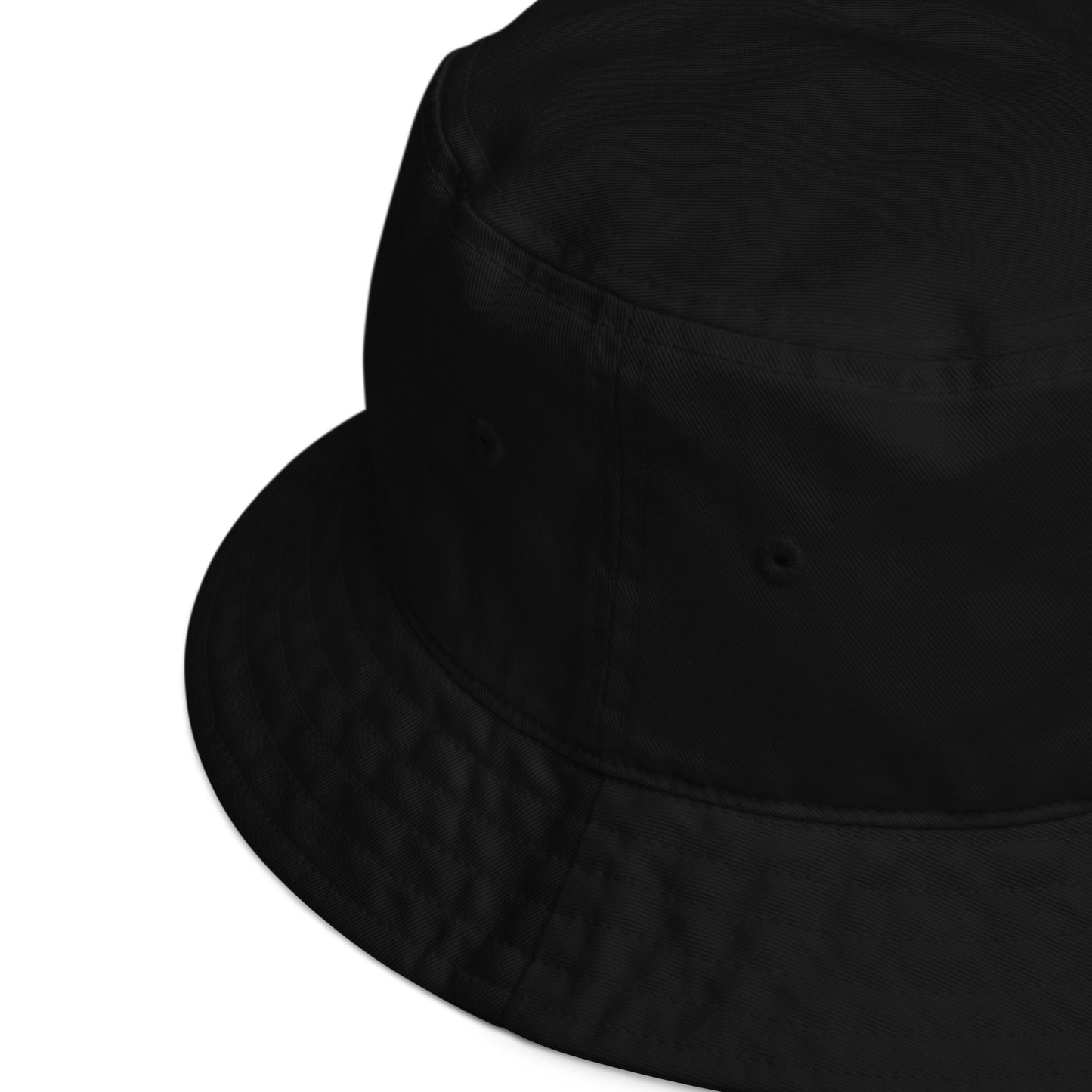 Organic black bucket hat