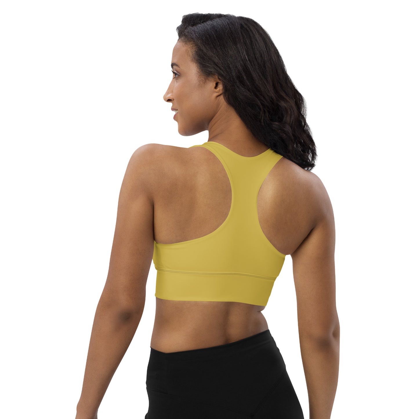 Gold longline sports bra