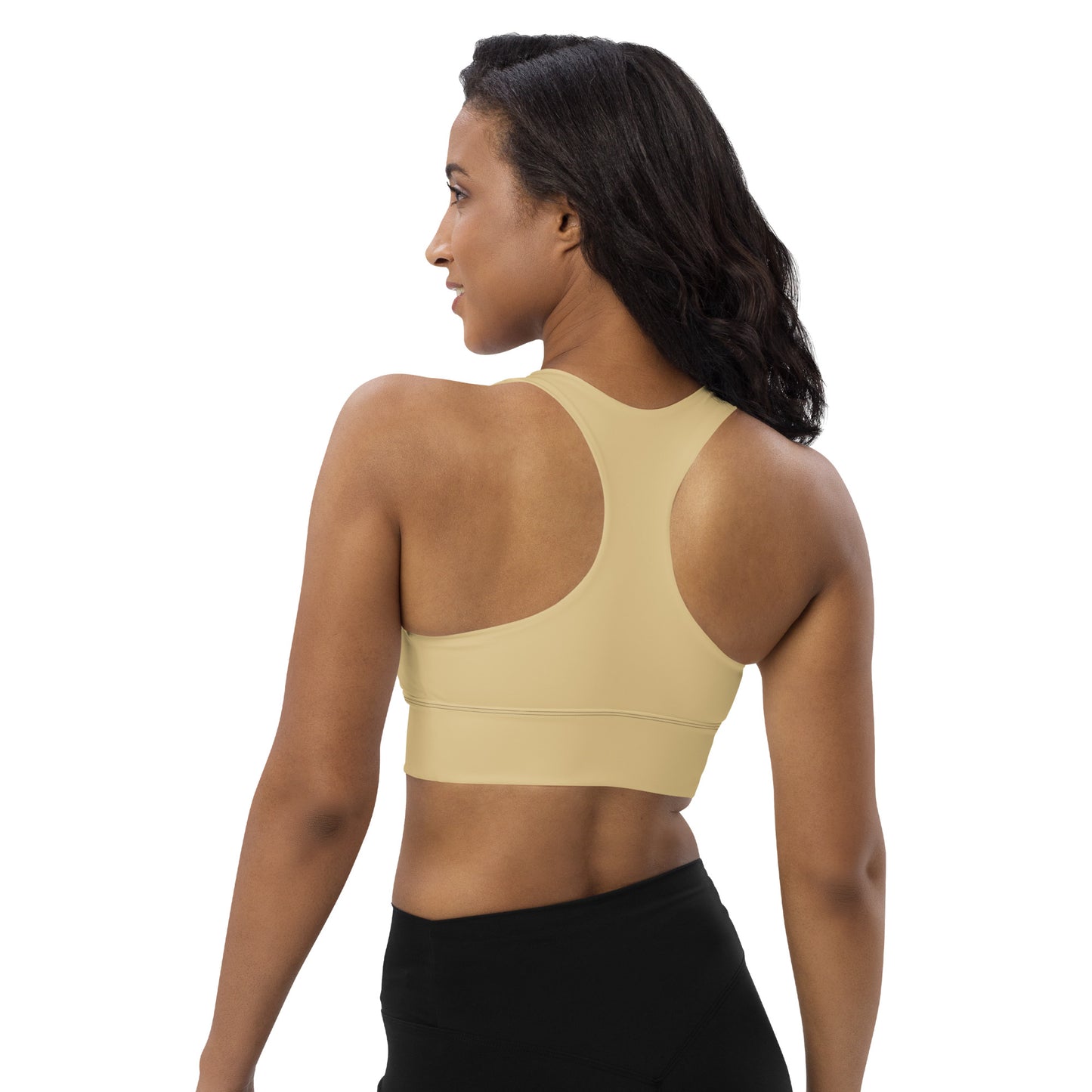 Pale gold longline sports bra