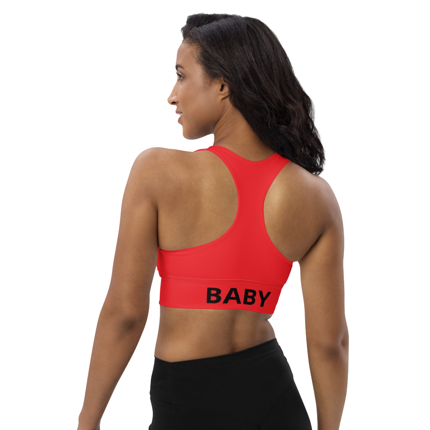 Longline sports bra red