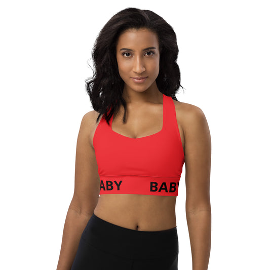 Longline sports bra red