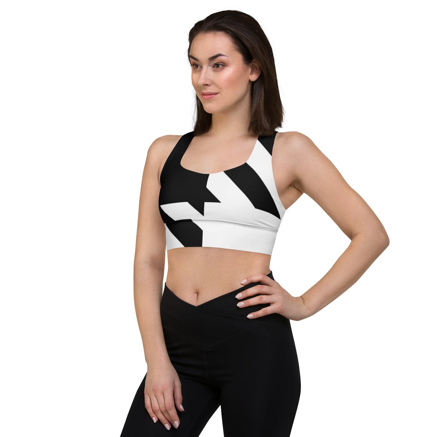 Pattern longline sports bra