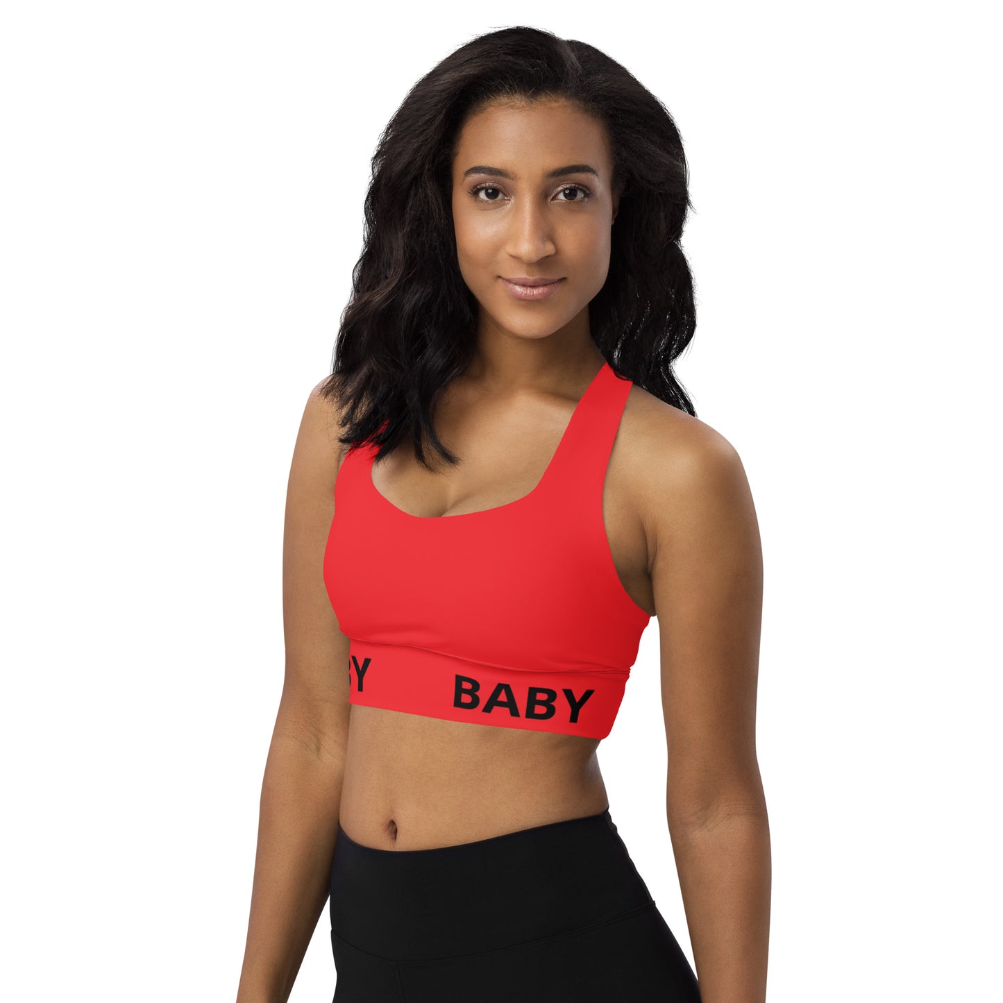 Longline sports bra red