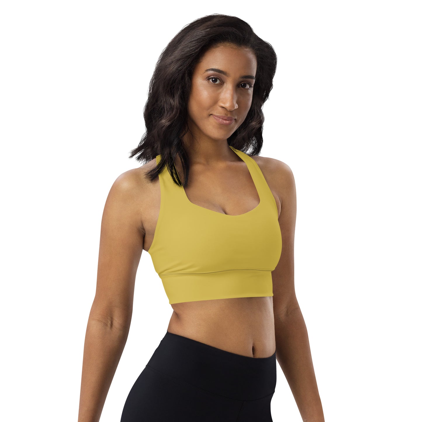 Gold longline sports bra