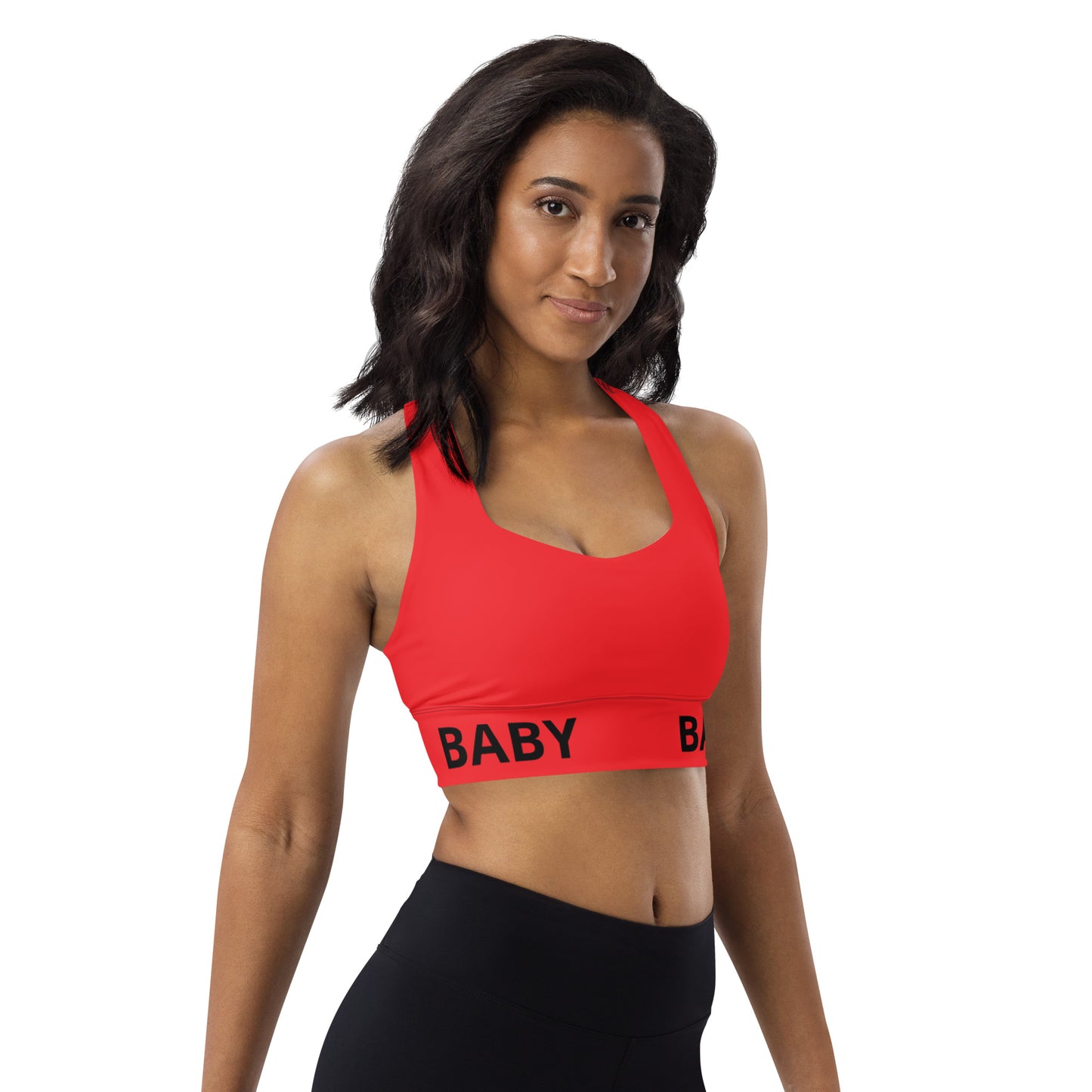 Longline sports bra red