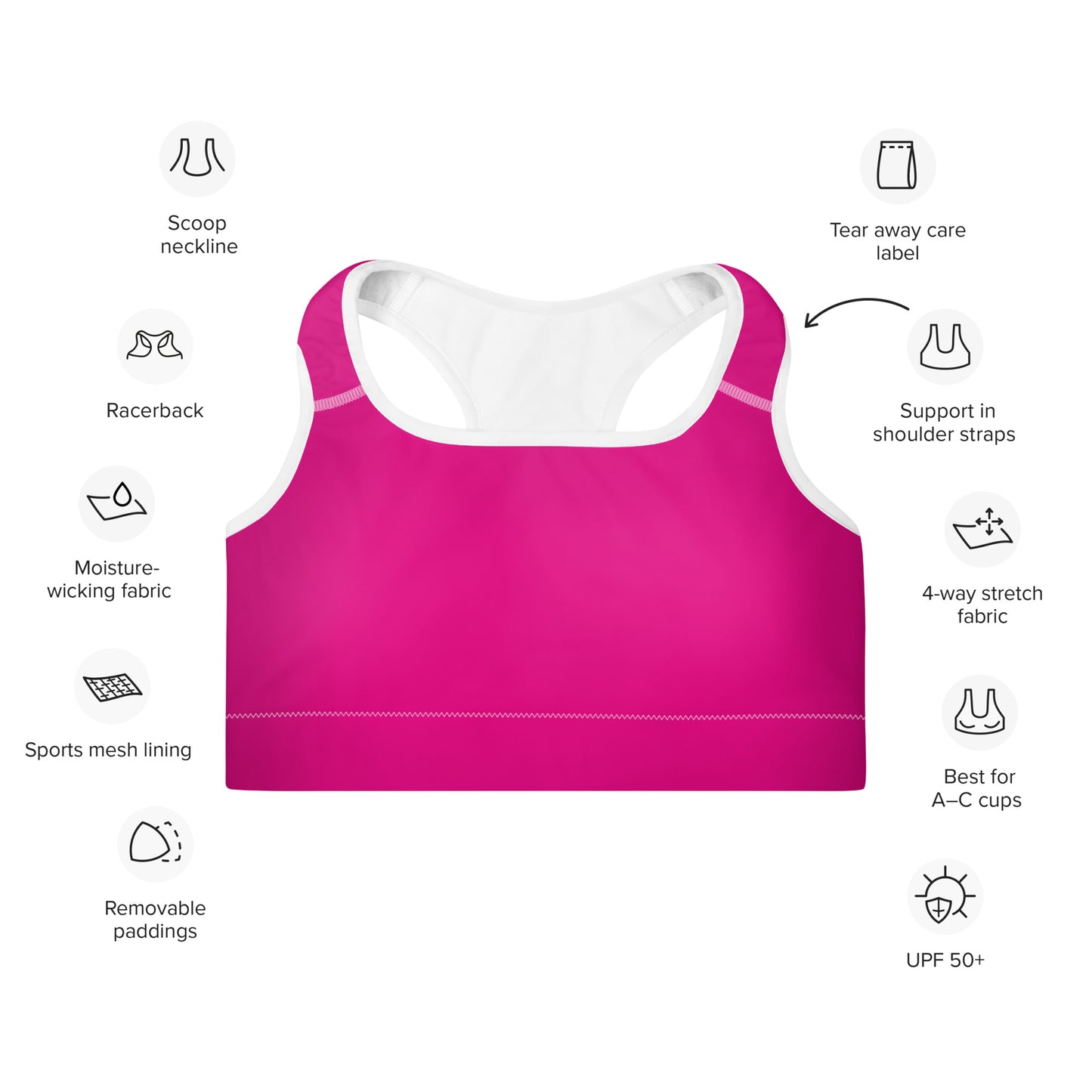 Pink Padded Sports Bra