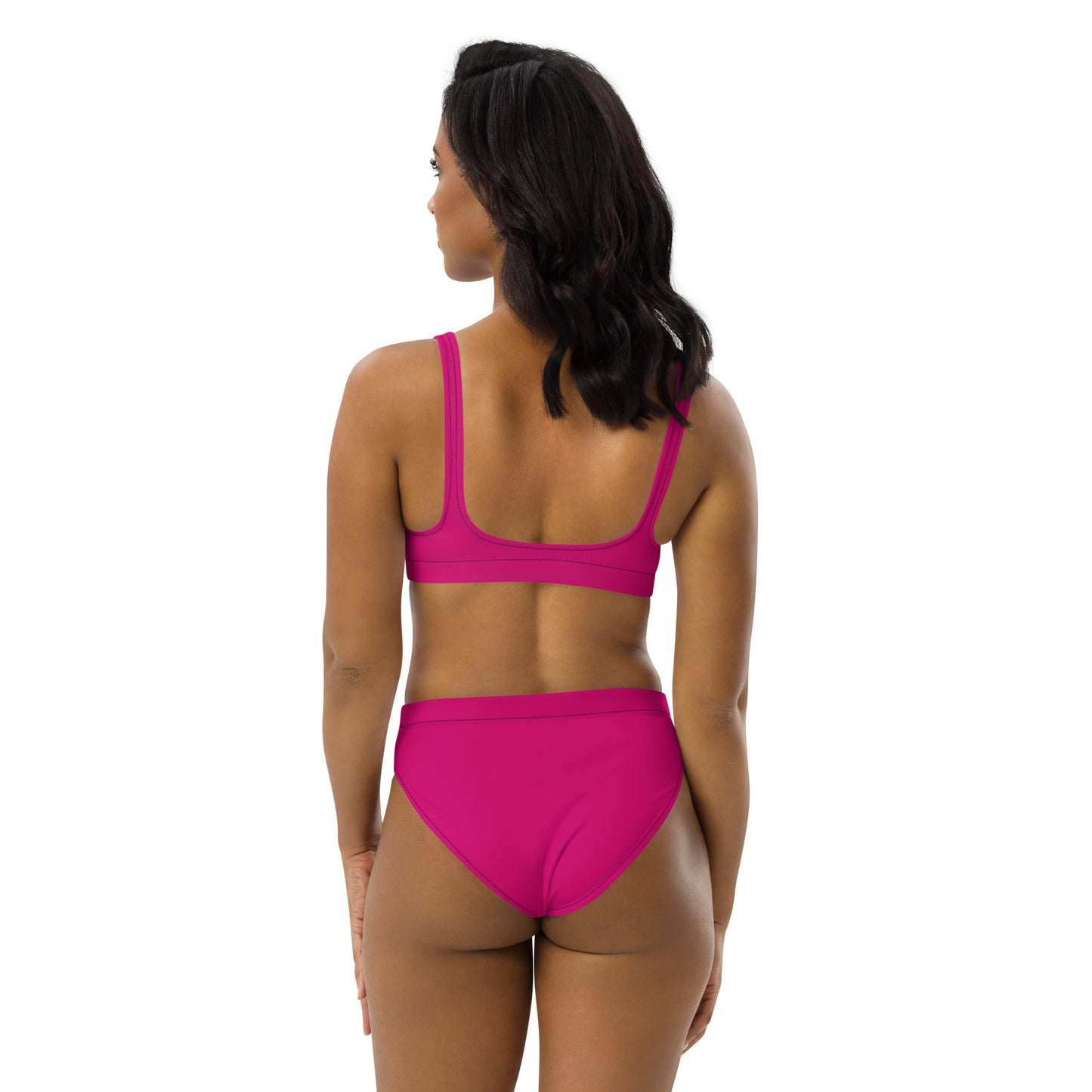 Recycled pink high-waisted bikini