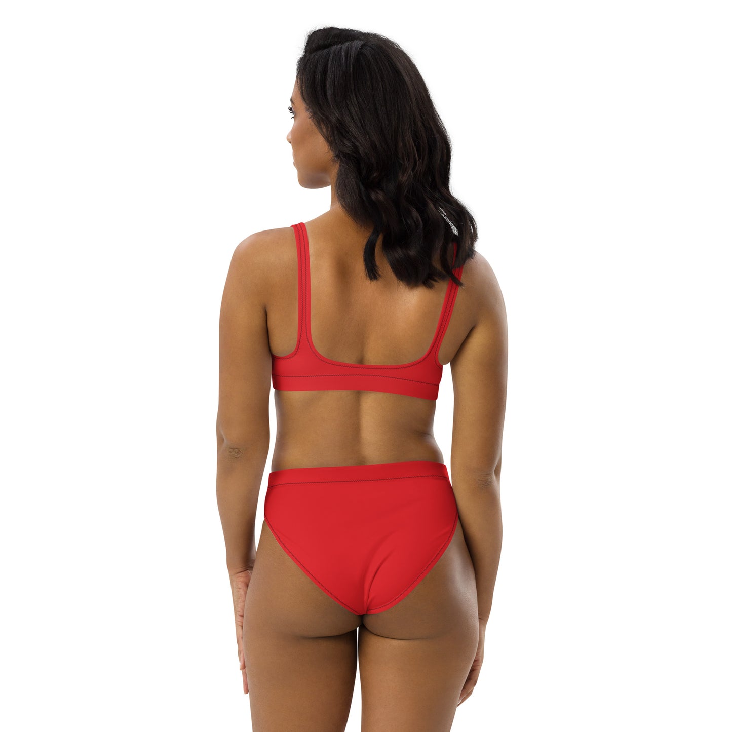 Recycled red high-waisted bikini